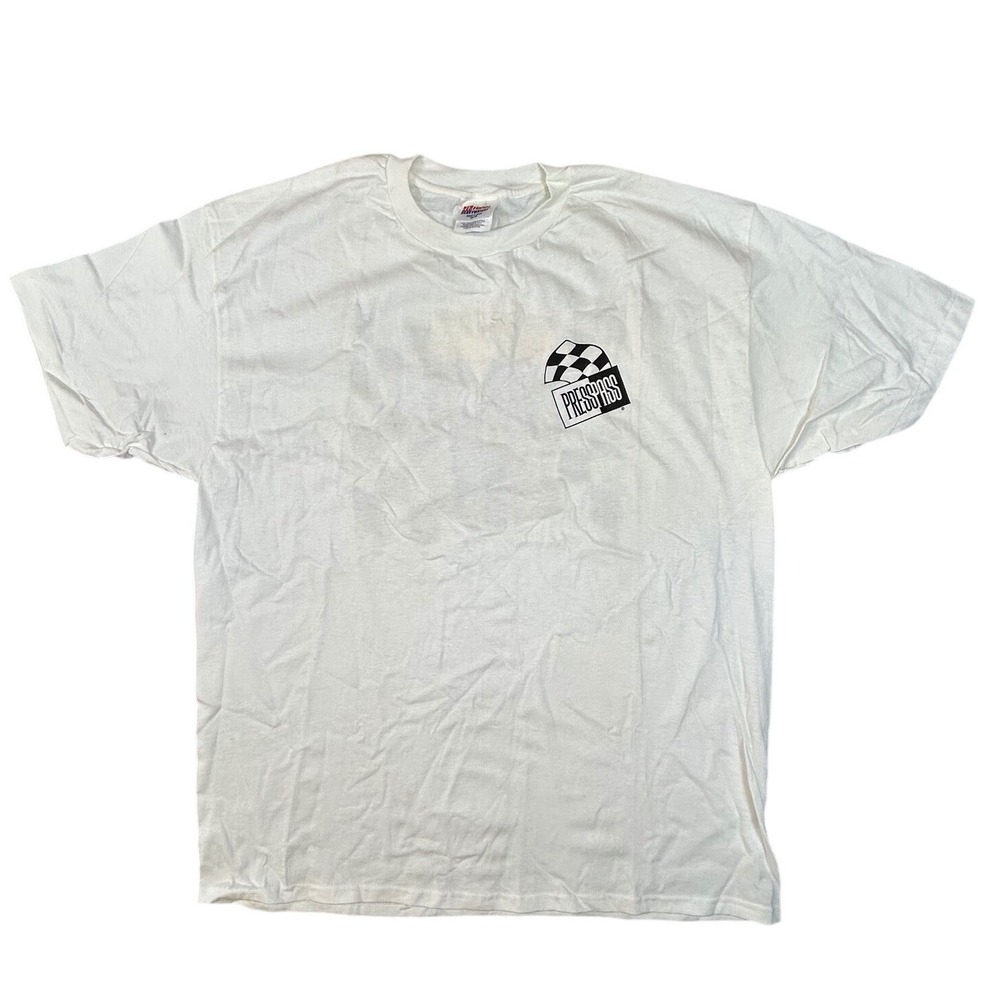 Vintage Hanes Press Pass‎ Race Cards T-Shirt White XL Nascar Racing 90s Graphic